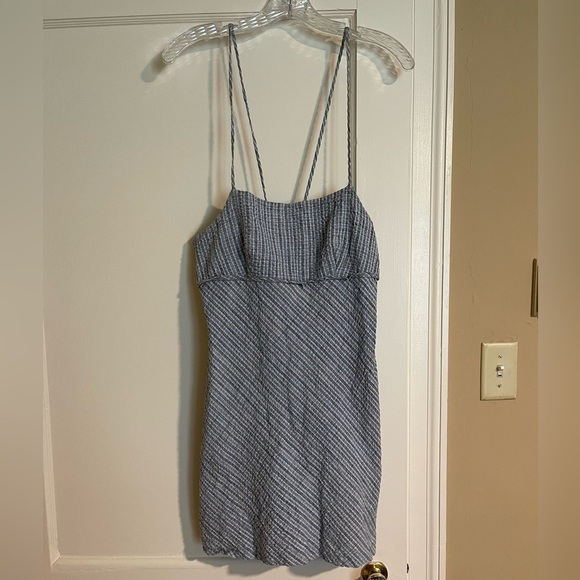La Belle Dresses & Skirts - Vintage Blue & Green Striped Spaghetti Strap Dress